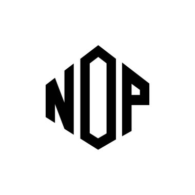 NOP letter logo design with polygon shape. NOP polygon and cube shape logo design. NOP hexagon vector logo template white and black colors. NOP monogram, business and real estate logo.