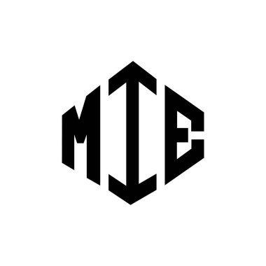 MIE letter logo design with polygon shape. MIE polygon and cube shape logo design. MIE hexagon vector logo template white and black colors. MIE monogram, business and real estate logo.