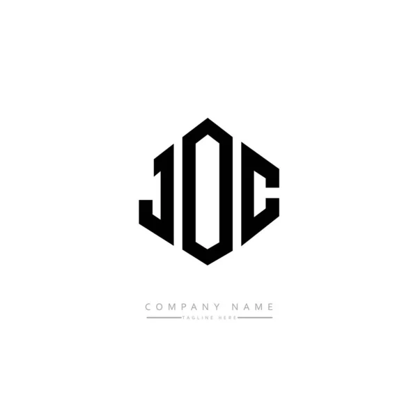 Joc Letter Logo Design Polygon Shape Joc Polygon Cube Shape — Stockový vektor