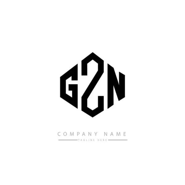 Gzn Letter Logo Design Polygon Shape Cube Shape Logo Design — 图库矢量图片
