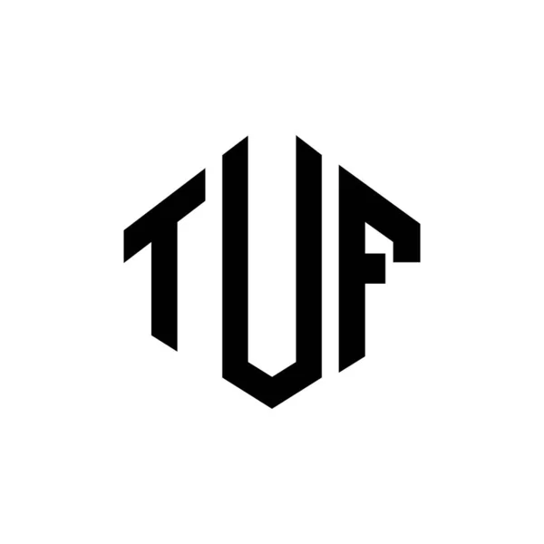 Tuf Letter Logo Design Polygon Shape Tuf Polygon Cube Shape — стоковый вектор