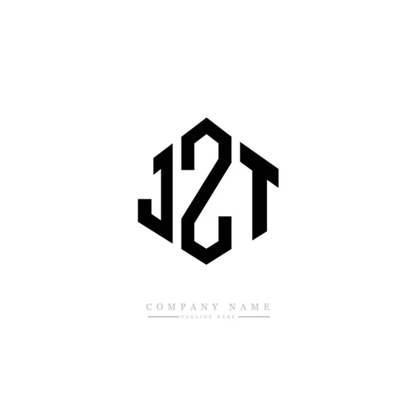 Jzt Letter Logo Design Polygon Shape Jzt Polygon Cube Shape — Stockový vektor