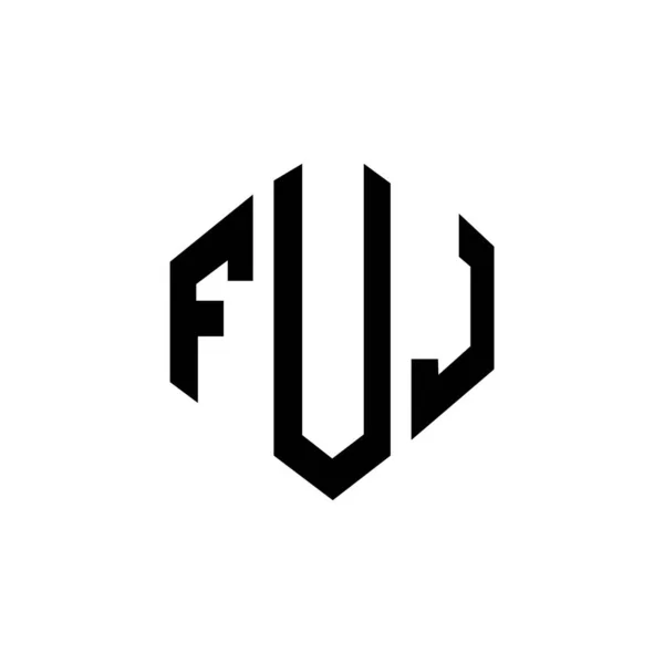 Design Logotipo Letra Fuj Com Forma Polígono Design Logotipo Forma — Vetor de Stock