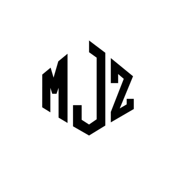 ポリゴン形状のMjz文字ロゴデザイン Mjzポリゴンとキューブ形状のロゴデザイン Mjz六角形ベクトルロゴテンプレート白と黒の色 Mjzモノグラム ビジネスや不動産のロゴ — ストックベクタ