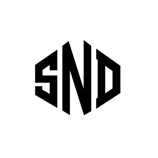 Snd Letter Logo Design Polygon Shape Snd Polygon Cube Shape — Stockový vektor