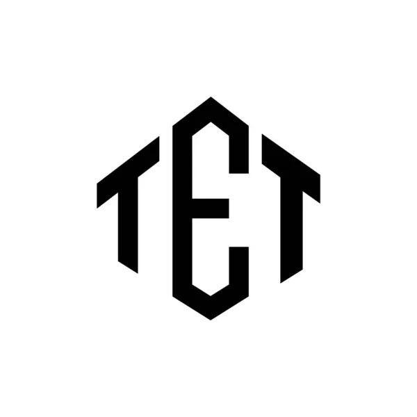 Tet Letter Logo Ontwerp Met Polygon Vorm Tet Polygon Kubus — Stockvector