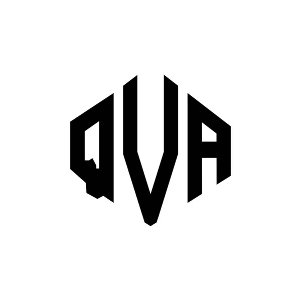 Qva Letter Logo Design Polygon Shape Qva Polygon Cube Shape — Vetor de Stock