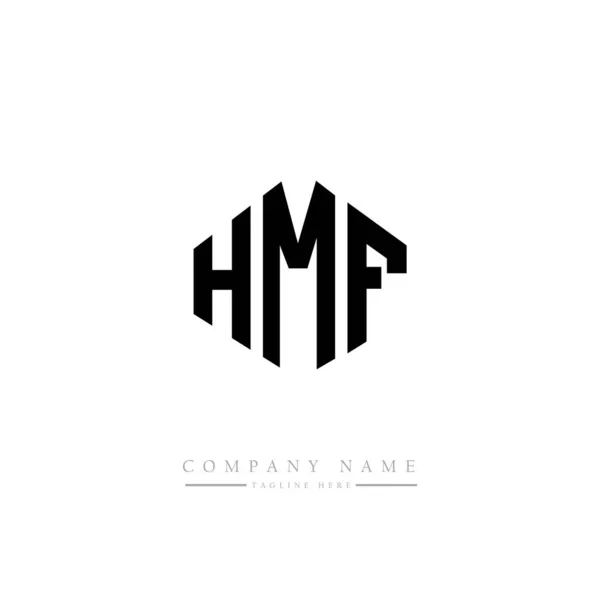 Hmf Letter Logo Design Polygon Shape Hmf Polygon Cube Shape — 图库矢量图片