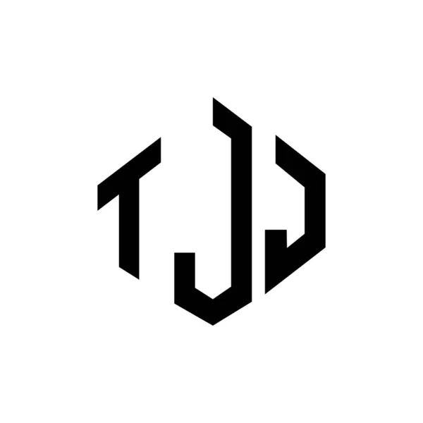 Tjj Letter Logo Design Polygon Shape Tjj Polygon Cube Shape — ストックベクタ