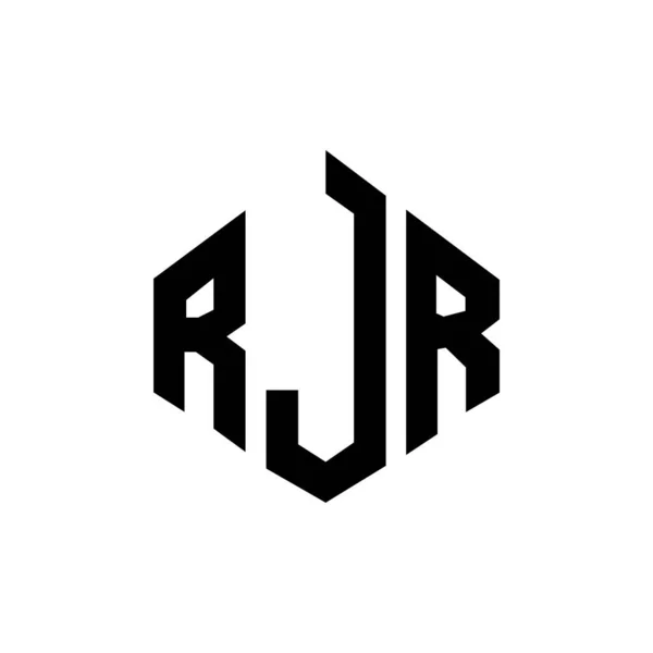 Rjr Letter Logo Design Polygon Shape Rjr Polygon Cube Shape — Stock Vector