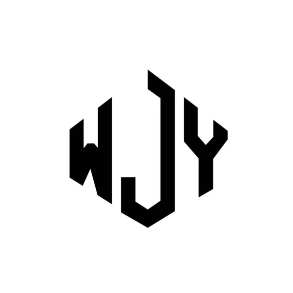 Wjy Letter Logo Design Polygon Shape Wjy Polygon Cube Shape — Wektor stockowy