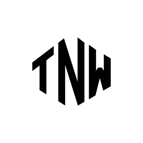 Tnw Letter Logo Design Polygon Shape Tnw Polygon Cube Shape —  Vetores de Stock