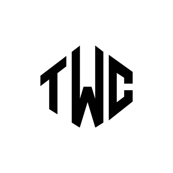 Design Logotipo Carta Twc Com Forma Polígono Polígono Twc Design —  Vetores de Stock
