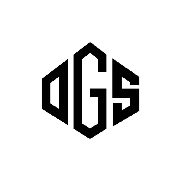 Ogs Letter Logo Design Polygon Shape Ogs Polygon Cube Shape — Stock vektor