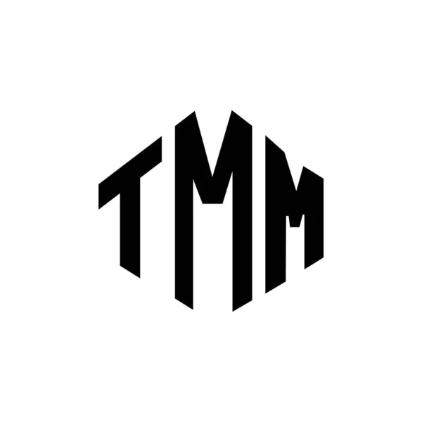 Tmm Letter Logo Design Polygon Shape Tmm Polygon Cube Shape — Stok Vektör