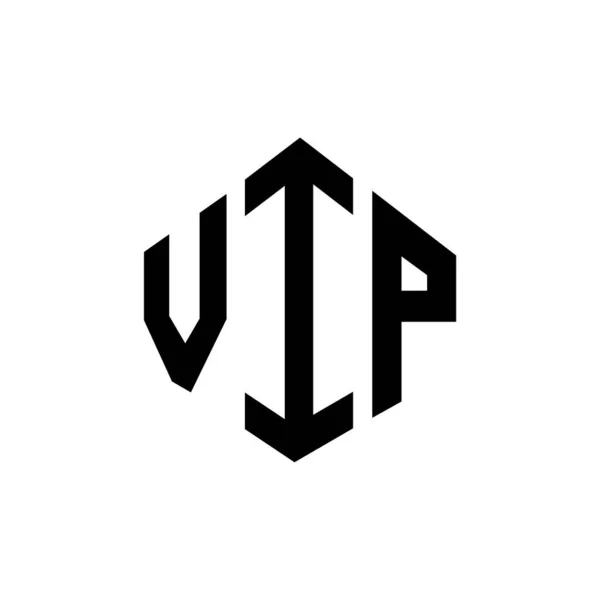 Projeto Logotipo Carta Vip Com Forma Polígono Polígono Vip Design —  Vetores de Stock