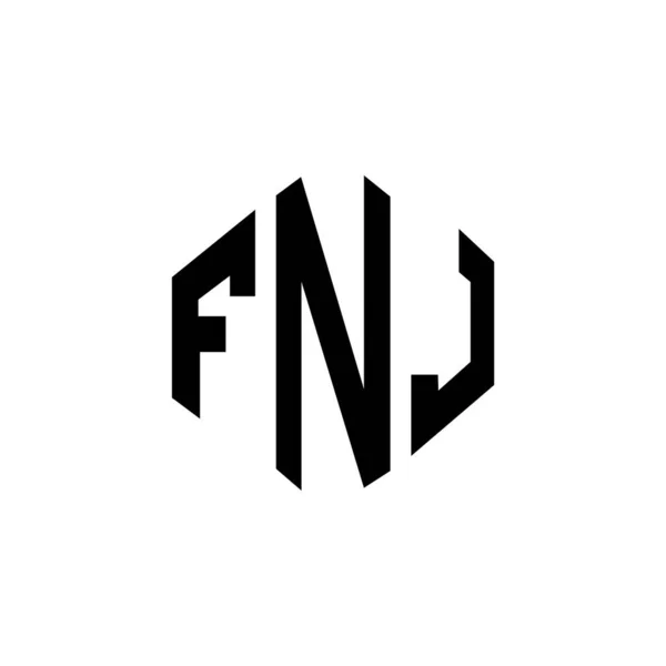 Design Logotipo Letra Fnj Com Forma Polígono Design Logotipo Forma — Vetor de Stock