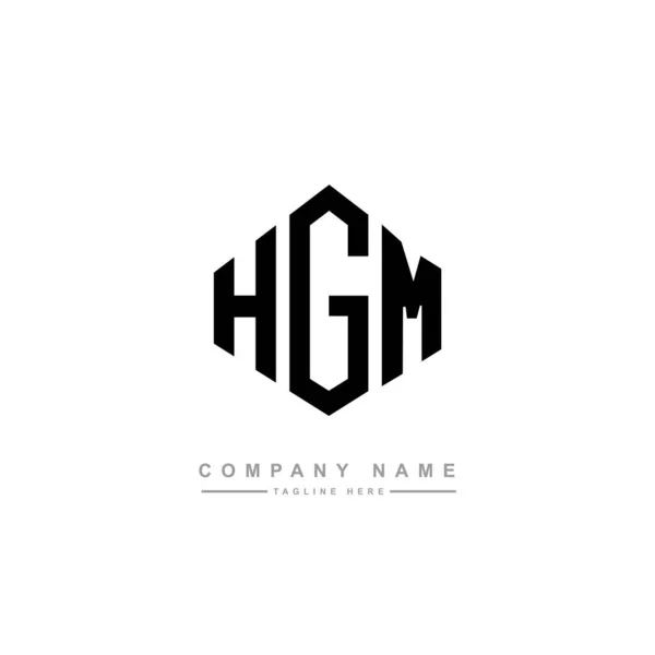 Hgm Letter Logo Design Polygon Shape Hgm Polygon Cube Shape — 图库矢量图片