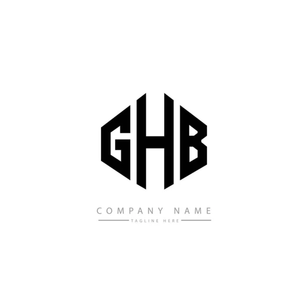 Ghb Letter Logo Design Polygon Shape Cube Shape Logo Design — Stockový vektor