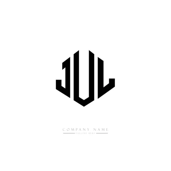 Jul Letter Logo Design Polygon Shape Jul Polygon Cube Shape — Stockový vektor