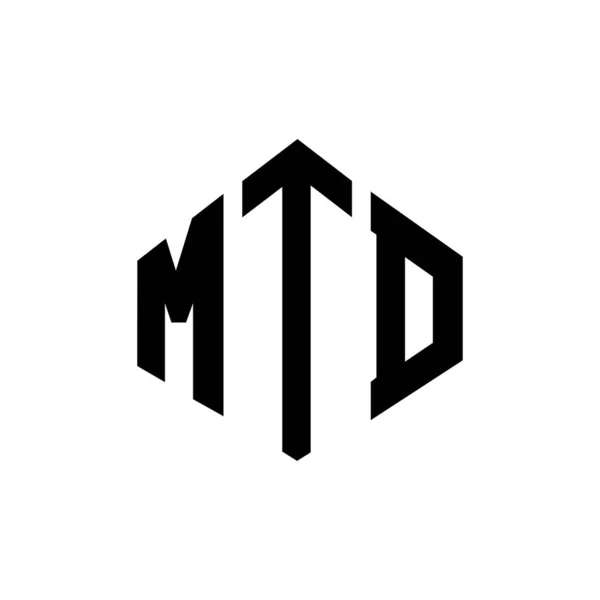 Projekt Logo Litery Mtd Kształcie Wieloboku Wzór Logo Mtd Wielokąta — Wektor stockowy