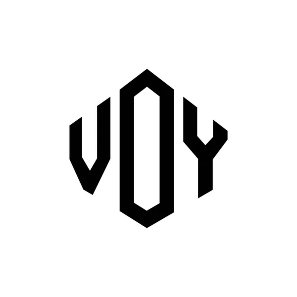 Voy Letter Logo Design Polygon Shape Voy Polygon Cube Shape — Vettoriale Stock