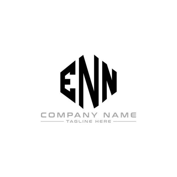 Enn Letter Logo Design Polygon Shape Enn Polygon Cube Shape — Vetor de Stock