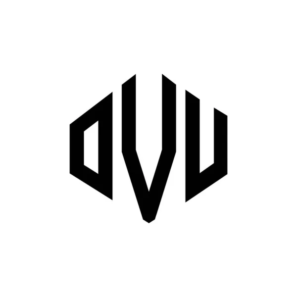 Ovu Letter Logo Design Polygon Shape Ovu Polygon Cube Shape —  Vetores de Stock