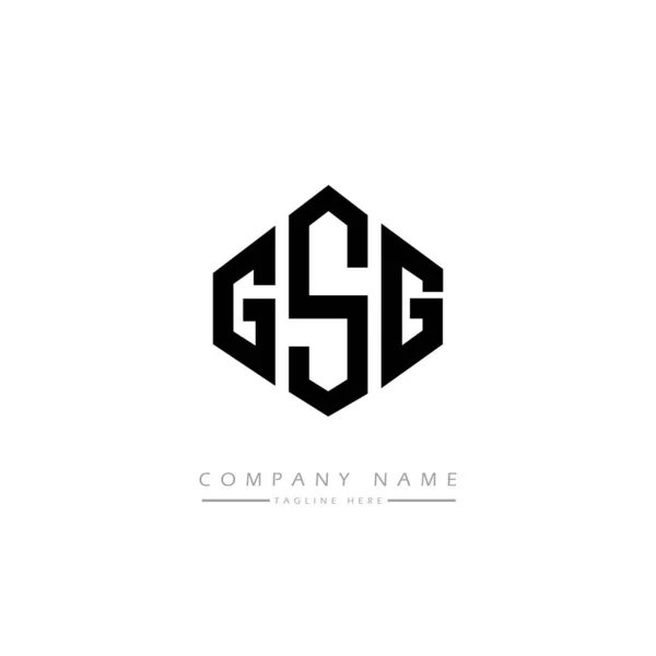 Gsg Letter Logo Design Polygon Shape Cube Shape Logo Design — Wektor stockowy