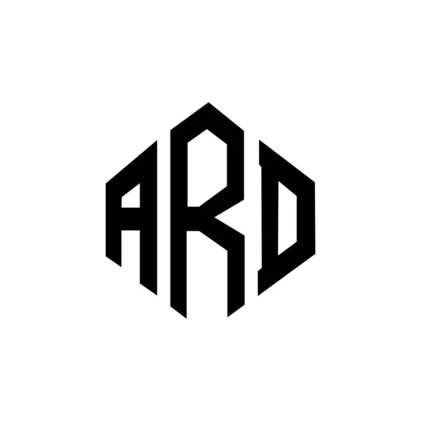 Ard Letter Logo Design Polygon Shape Ard Polygon Cube Shape — Vetor de Stock
