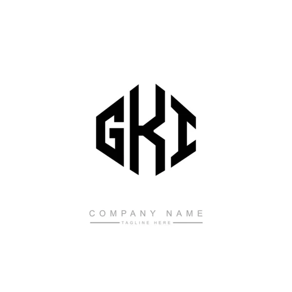 Gki Letter Logo Design Polygon Shape Cube Shape Logo Design — 图库矢量图片