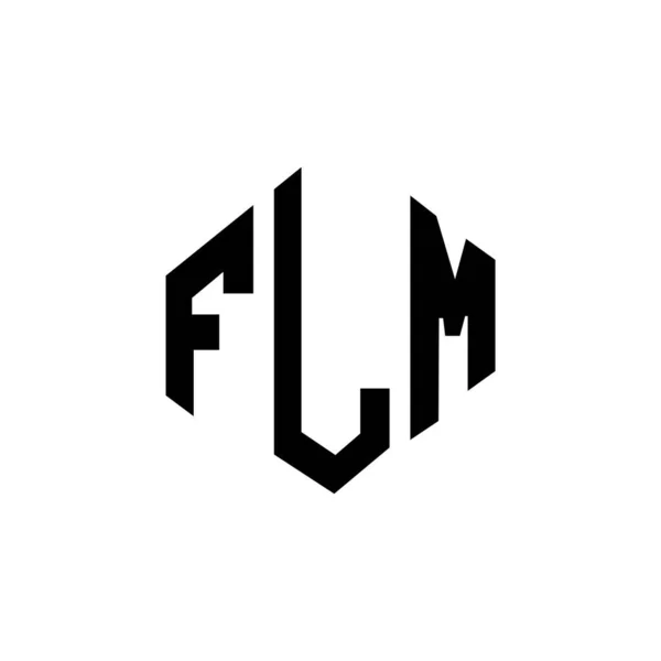 Flm Letter Logo Design Polygon Shape Flm Polygon Cube Shape — Stockvektor