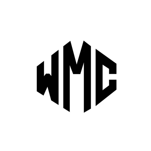 Wmc Letter Logo Design Polygon Shape Wmc Polygon Cube Shape —  Vetores de Stock