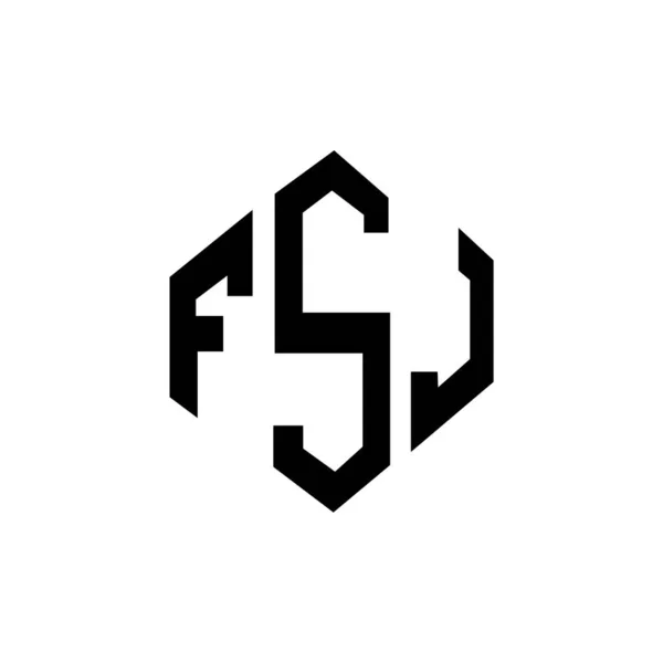 Fsj Letter Logo Ontwerp Met Polygon Vorm Fsj Polygon Kubus — Stockvector