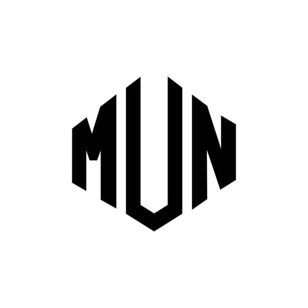 Mun Letter Logo Design Mit Polygonform Mun Polygon Und Würfelform — Stockvektor