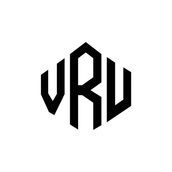 stock vector VRU letter logo design with polygon shape. VRU polygon and cube shape logo design. VRU hexagon vector logo template white and black colors. VRU monogram, business and real estate logo.