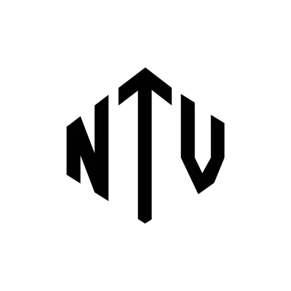 Ntv Letter Logo Design Mit Polygonform Ntv Polygon Und Würfelform — Stockvektor