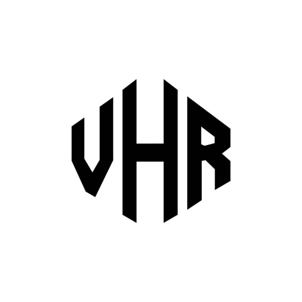 ポリゴン形状のVhr文字ロゴデザイン Vhrポリゴンとキューブ形状のロゴデザイン Vhr六角形ベクトルロゴテンプレート白と黒の色 Vhrモノグラム ビジネスや不動産のロゴ — ストックベクタ