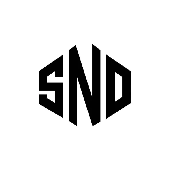 Sno Letter Logo Design Polygon Shape Sno Polygon Cube Shape — Stockový vektor