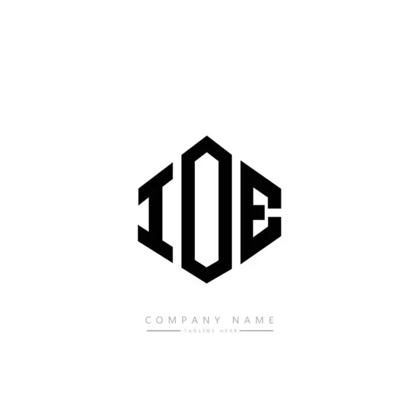 Ioe Letter Logo Design Polygon Shape Cube Shape Logo Design — 图库矢量图片