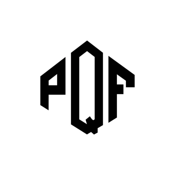 Pqf Letter Logo Design Polygon Shape Pqf Polygon Cube Shape — Vetor de Stock