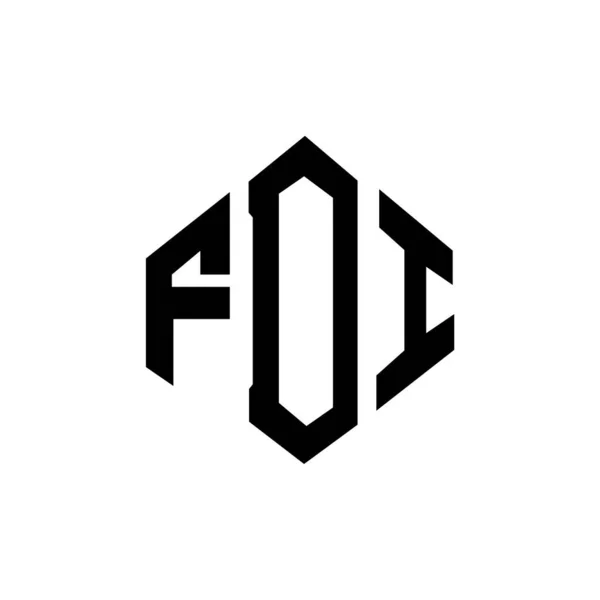 Fdi Letter Logo Design Polygon Shape Fdi Polygon Cube Shape — Stockvector