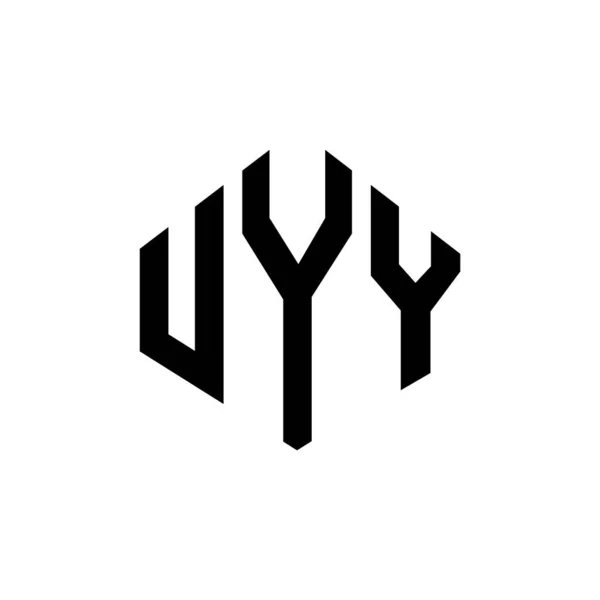 Uyy Letter Logo Design Polygon Shape Uyy Polygon Cube Shape — Stock Vector