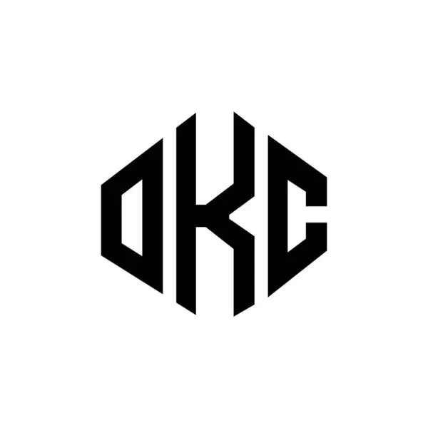 Okc Letter Logo Design Polygon Shape Okc Polygon Cube Shape — Stock Vector