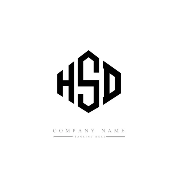 Hsd Letter Logo Design Polygon Shape Hsd Polygon Cube Shape — стоковый вектор
