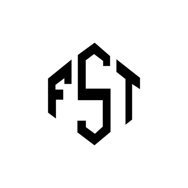 Fst Letter Logo Design Polygon Shape Fst Polygon Cube Shape — Image vectorielle