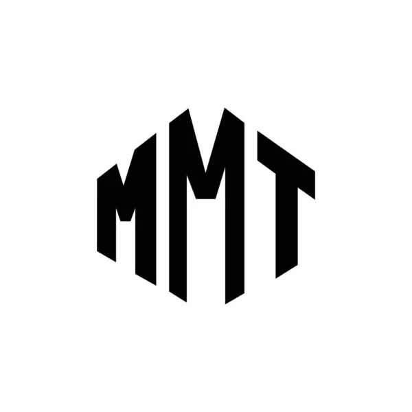 Mmt Letter Logo Design Polygon Shape Mmt Polygon Cube Shape — Stockový vektor