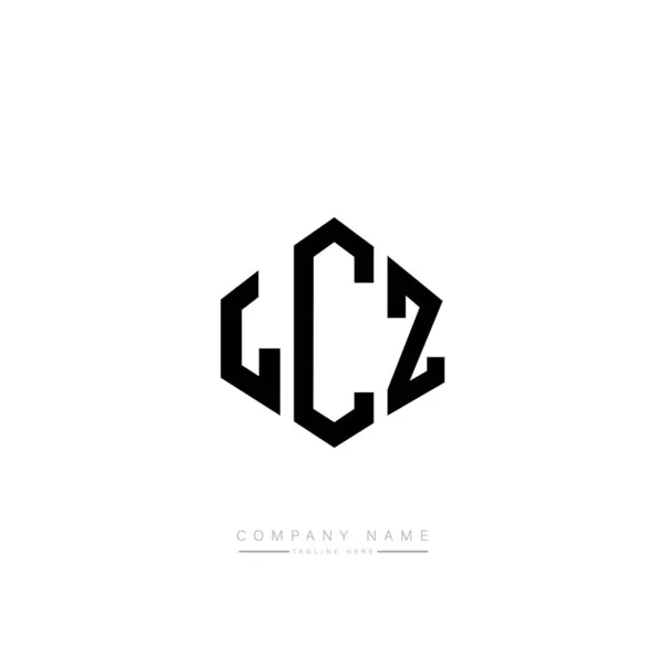Lcz Letter Logo Design Polygon Shape Cube Shape Logo Design — Stock vektor