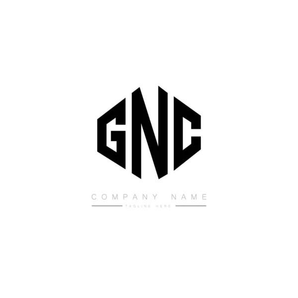 Gnc Letter Logo Design Polygon Shape Cube Shape Logo Design — Stockový vektor