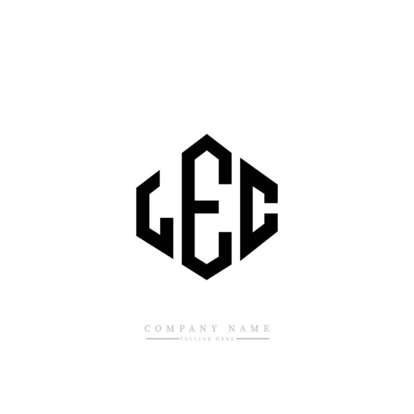 Lec Letter Logo Design Polygon Shape Cube Shape Logo Design — Wektor stockowy